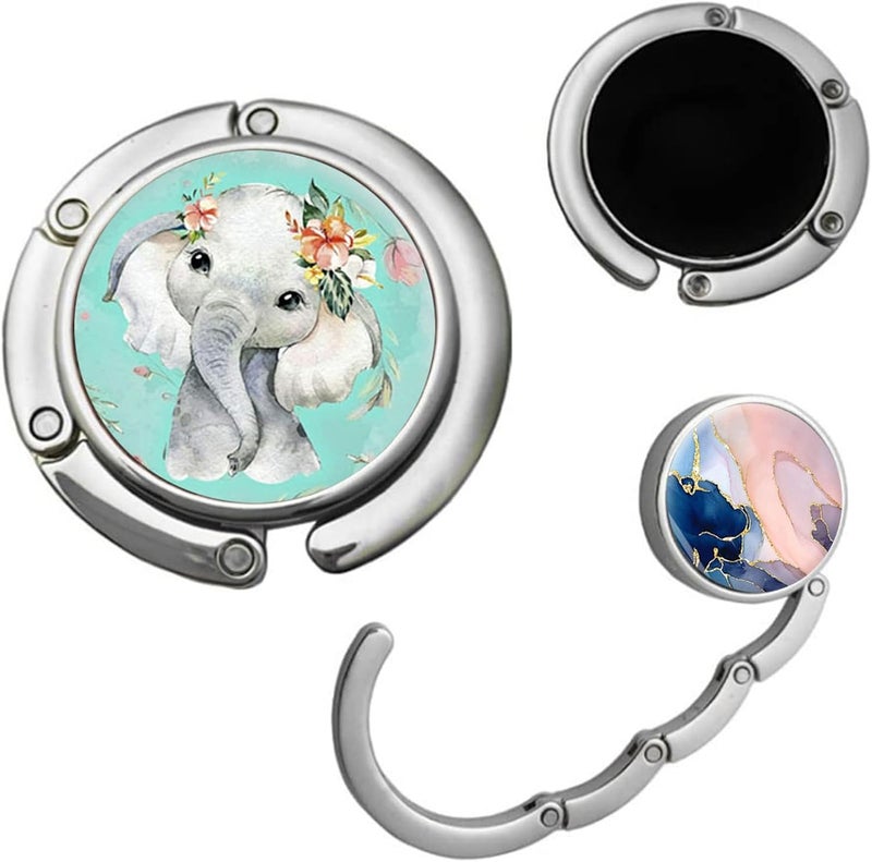 ZHENBAOLAI Foldable Purse Hook, Folding Handbag Hanger Bag Hanger Table Hook for Girls and Women（004-3P 3P Cute Animal） - Image 3